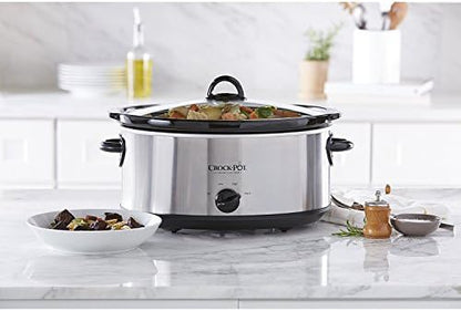 7 Quart Oval Manual Slow Cooker – Stainless Steel - Curated Catalog D9