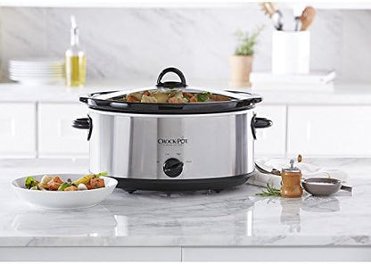 7 Quart Oval Manual Slow Cooker – Stainless Steel - Curated Catalog D9