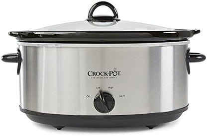 7 Quart Oval Manual Slow Cooker – Stainless Steel - Curated Catalog D9