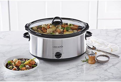 7 Quart Oval Manual Slow Cooker – Stainless Steel - Curated Catalog D9