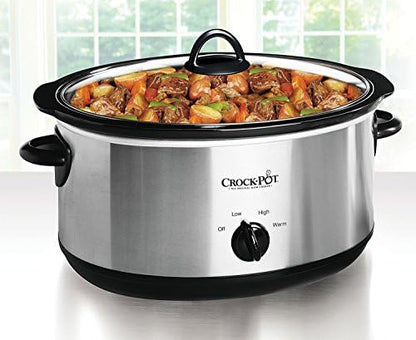 7 Quart Oval Manual Slow Cooker – Stainless Steel - Curated Catalog D9