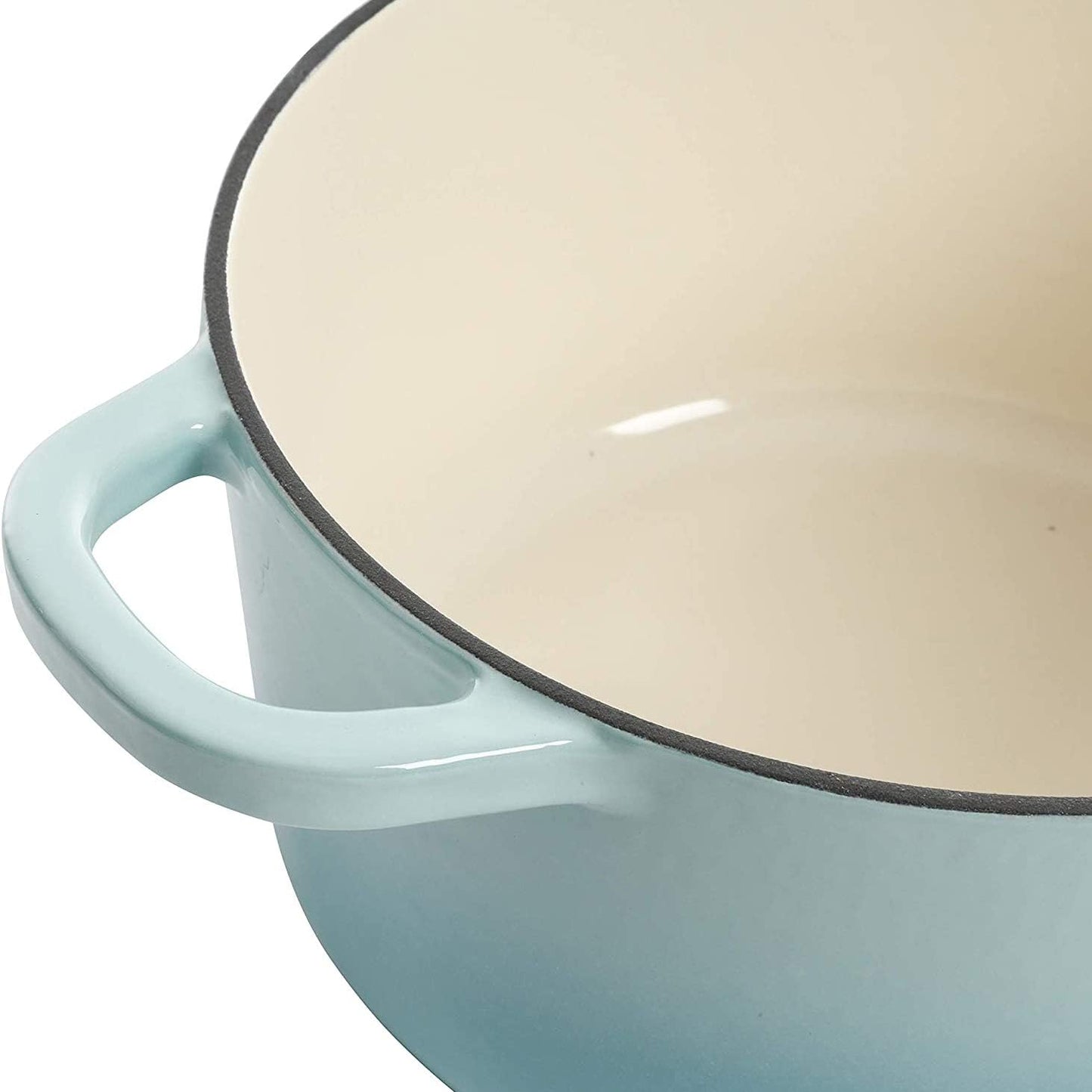 3 Quart Enameled Cast Iron Dutch Oven – Aqua - Curated Catalog N4