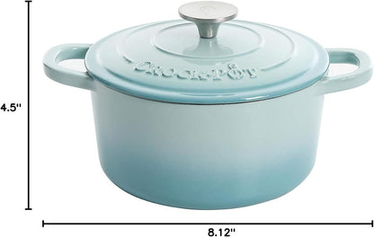 3 Quart Enameled Cast Iron Dutch Oven – Aqua - Curated Catalog N4